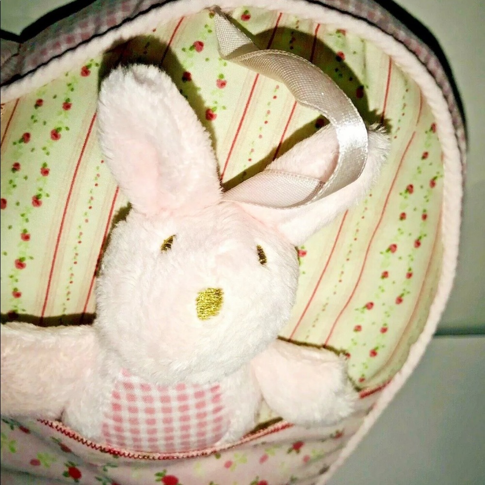 New Heart Pillow w/Bunny Rattle Attached - Picture 6 of 8